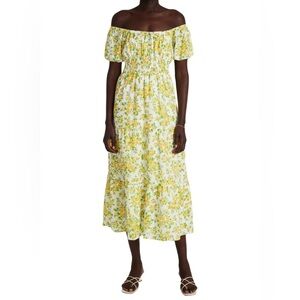 Faithfull‎ the Brand Dress Matisse Boho Floral Linen Midi Sz M